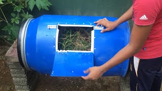 HOW TO MAKE A DIY COMPOST TUMBLER [ compost at home ]