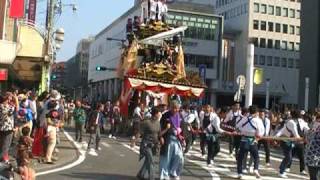 挙母祭り　西町2008　試楽五町曳き　駅前ロータリー出発