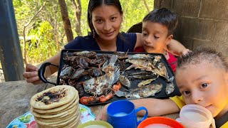 😱😱Después De Una Exelente Pesca😋😋🐠🐟🦐🦐🦀🦀🦈Un Buen Desayuno!!! pesca en el rio torola