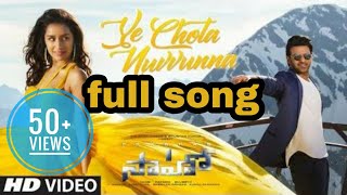 ye chota nuvvunna full song ll saaho movie full video songs ll prabhas, saradha Kapoor