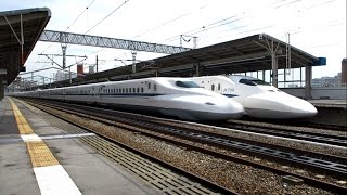 【新旧の追い越し】N700A系 16両編成 西明石駅を高速通過!!