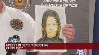 Anderson County Sheriff's Office announces arrest of a teenager in Saturdays shooting leaving 1 dead