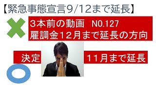 雇調金コロナ特例の延長は１1月まで_３本前の動画を訂正いたします【HIKARIチャンネル130】