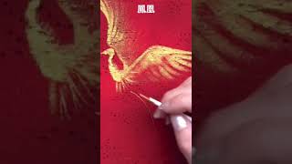 鳳凰を絹に描く. Painting Houou Phoenix on silk