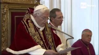 Il video delle dimissioni di Papa Ratzinger