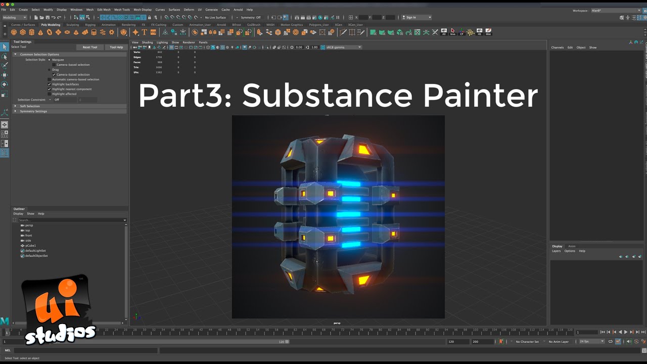 3d Modeling Tutorial Texturing A Sci Fi Box Game Prop In Substance