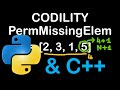 Perm Missing Elem C++ and Python Codility Solutions Lesson 3