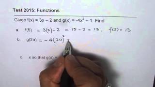 Understand Function Notation Test 1 Questions