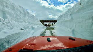 Many Glacier Road is Open: Road conditions on April 22, 2023. Glacier National Park, Montana