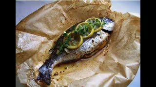 Sea bream in parchment paper, easy, tasty \u0026 quick homemade food | Iroukos Rocker