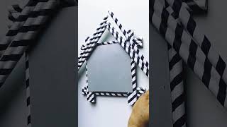 🖼️ pHoTo frame 🖼️ with paper 🧃 straw #diy #youtubeshorts #craft #viral #shorts