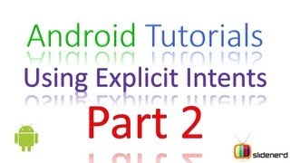 24 Android Intent Basic Example Explicit Intents Part 2 |