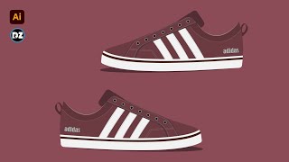 How to illustrate shoes in adobe illustrator. step by step #design #graphics #illustrateinfinity