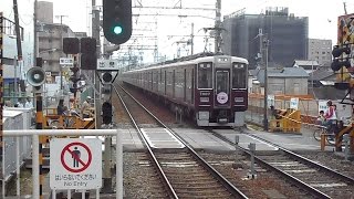 2016.04.25 阪急 7000系 7007F 神戸市内高架延伸線開通80周年 ヘッドマーク 付き 普通 梅田 行き 到着 塚口駅 阪急電車 阪急電鉄