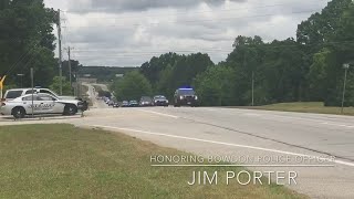 Police escort for officer Jim Porter, who died suddenly