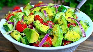 Cucumber Tomato and Avocado Salad Recipe