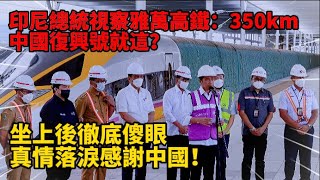 印尼總統視察雅萬高鐵：350kmh，中國復興號就這？坐上後徹底傻眼，真情落淚感謝中國！