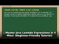 🚀 Java Lambda Expressions: Master Them in 5 Mins! (Beginner-Friendly Guide)