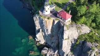 Split Rock Lighthouse on Lake Superior by Drone