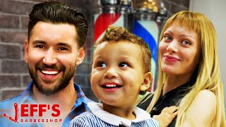 LANA RHOADES BABY’S FIRST HAIRCUT *DAD REVEALED* | Jeff's Barbershop