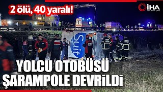 Niğde - Ankara Otoyolu'nda Otobüs Şarampole Devrildi