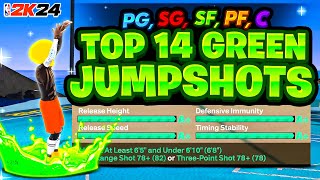 UNRELEASED TOP 14 BIGGEST GREEN WINDOW JUMPSHOTS NBA 2K24 BOTH GEN! BEST JUMPSHOT NBA2K24