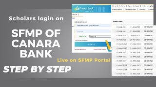 How to register on SFMP Canara bank Scholar's corner for ugc fellow. how to login  bank portal.