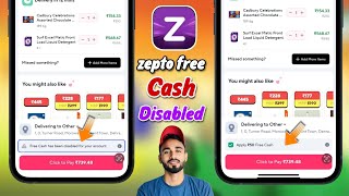 zepto free cash disabled for your account problem|zepto free cash disabled for your account solution