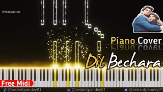 Dil Bechara -Title Track Piano Cover | Free Midi |  A R Rahman | Sushant Singh Rajput |VED Classical