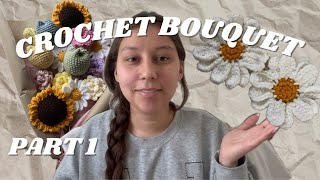 how to crochet a flower bouquet | part 1 tutorial