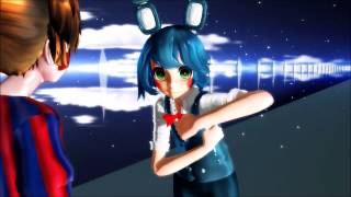 [MMD HUMAN FANF] BB VS Toy Bonnie_Street rulez MAN!