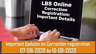 LBS Nursing 2020- Application correction registration