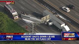 Accident shuts down I 20 WB near Six Flags exit