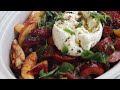 fruit and tomato caprese salad with burrata recipe