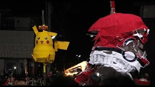 平成28年(2016年)魚吹八幡神社秋季例祭 宵宮のちょうちん練りと本宮の宮出 どちらも少し