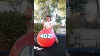 How many pumps does it take for a Yoga Ball to blow up?