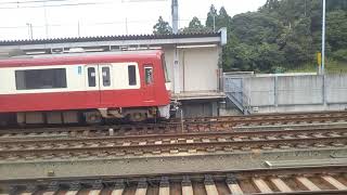 京成成田湯川駅にて下りアクセス特急スカイライナー退避その後発車