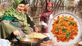 Cooking istanbuli pilaf (estanboli polo) in beautiful village ♧ Rural Life Vlog