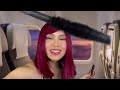 asmr jersey lady on the airplane does your hair makeup neck u0026 scalp massage ✈️ gum chewing rp