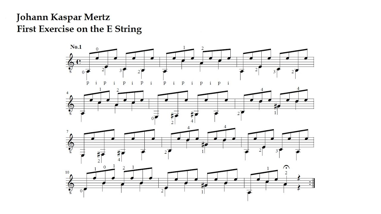 J Kaspar Mertz First Exercise On The E String Youtube