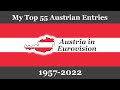 My Top 55 entries from Austria in Eurovision (1957-2022)