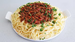 ÖYLE BİR MAKARNA YAPTIM Kİ 🏆 ENFES SOSUYLA KIYMALI SPAGETTİ TARİFİ #Spagetti