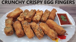 Crunchy Crispy Egg Fingers Recipe - Easy Unique Snacks Recipe - Quick Recipe -Egg Fingers Egg Snacks