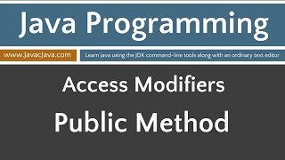 Learn Java Programming - Public Access Applied to a Method