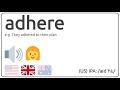 how to pronounce adhere in english