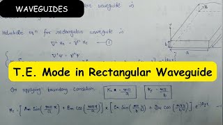 Modal Propagation TE MODE in Rectangular Waveguide | Transverse Electric Mode