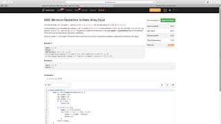 Minimum Operations to Make Array Equal | Leetcode 5488