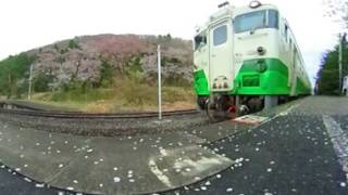 [360 VR]とある春の会津柳津駅（JR只見線）にて。Fukushima Tadami-Line Aizu-Yanaizu St.