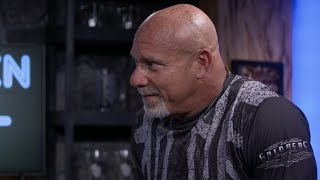 Goldberg answers “Stone Cold’s” rapid-fire questions in the Broken Skull Bar