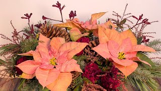 Poinsettias and Pinecones